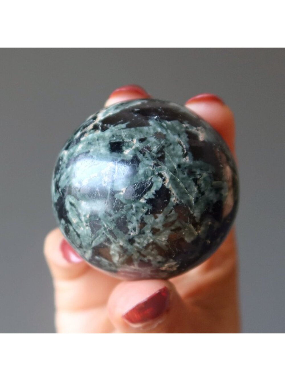 Green Tourmaline Sphere Negativity Barricade Black Crystal Ball Healing Stones